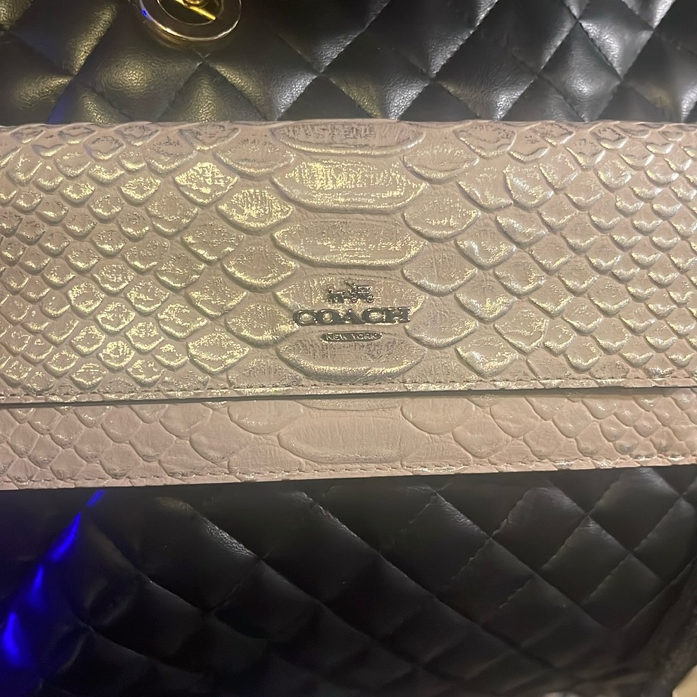 Coach Wallet Croc Embossed with silver overlay. EUC